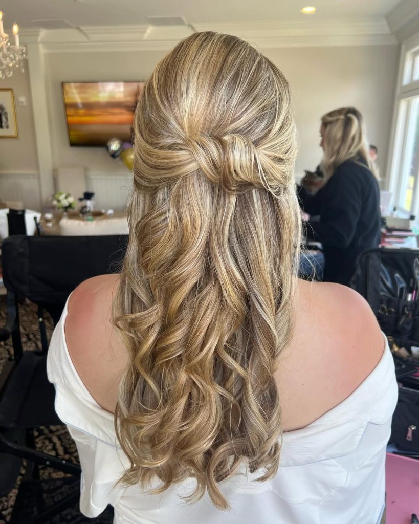 Half-Up, Half-Down Hairstyles for Bridesmaid Women  – moliveriartistry – 1