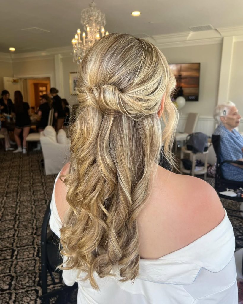 Half-Up, Half-Down Hairstyles for Bridesmaid Women  – moliveriartistry – 2