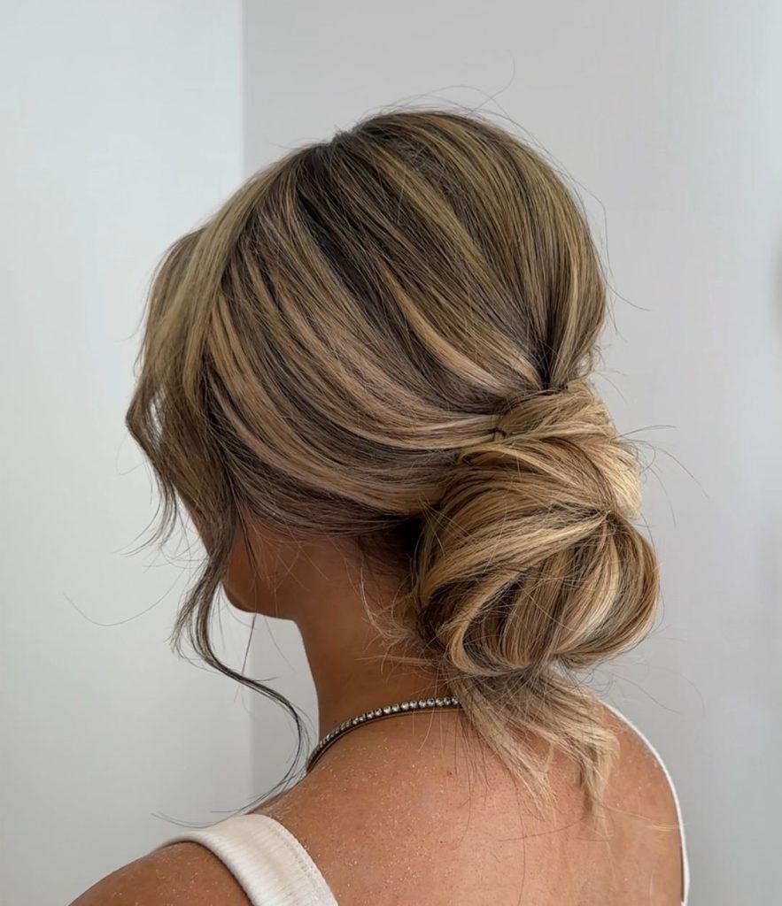 Messy Bun Hairstyles for Medium Length Hair Women  – amandajbhair – 1