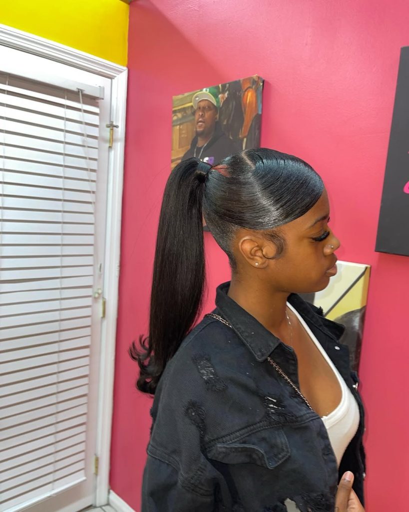 Sleek Ponytail with Side Part Hairstyles for Women  – glossitails – 4