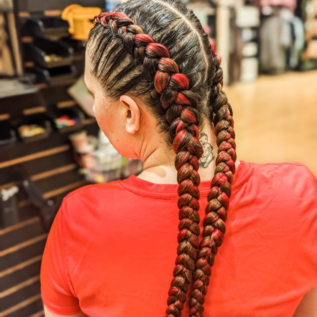 Double French Braids 90s Hairstyles for Women  – braidersteph – 1