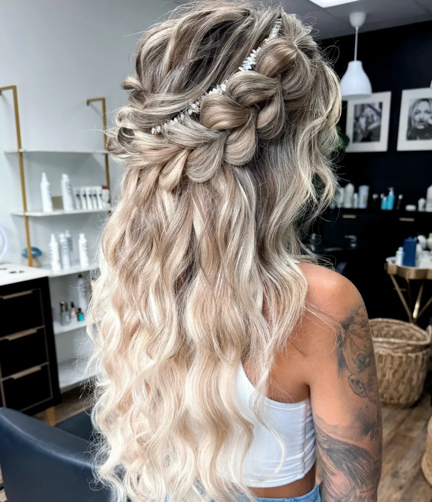 Braided Half-Up, Half-Down for women