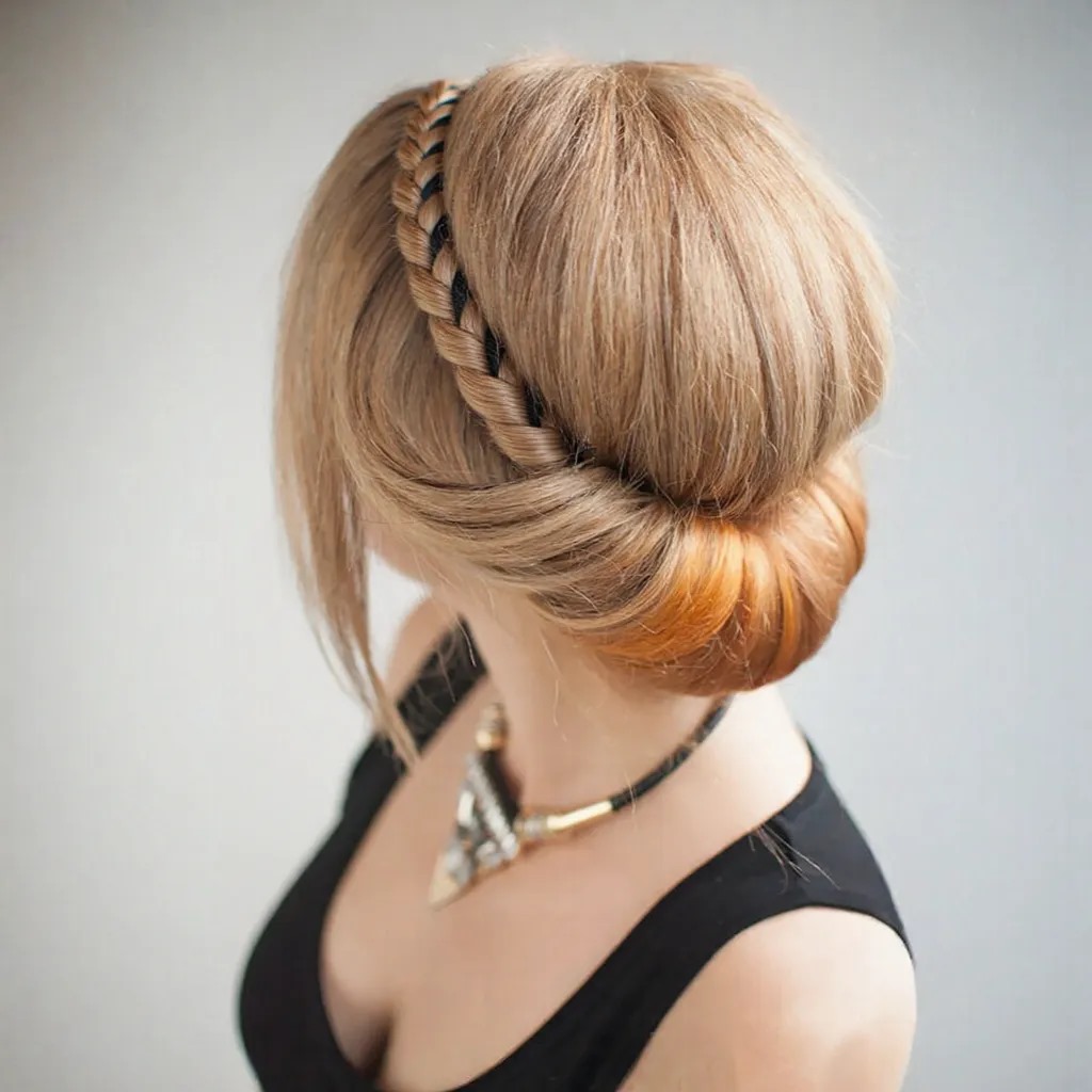 Chic Tuck and Roll Updo for women hairstyle