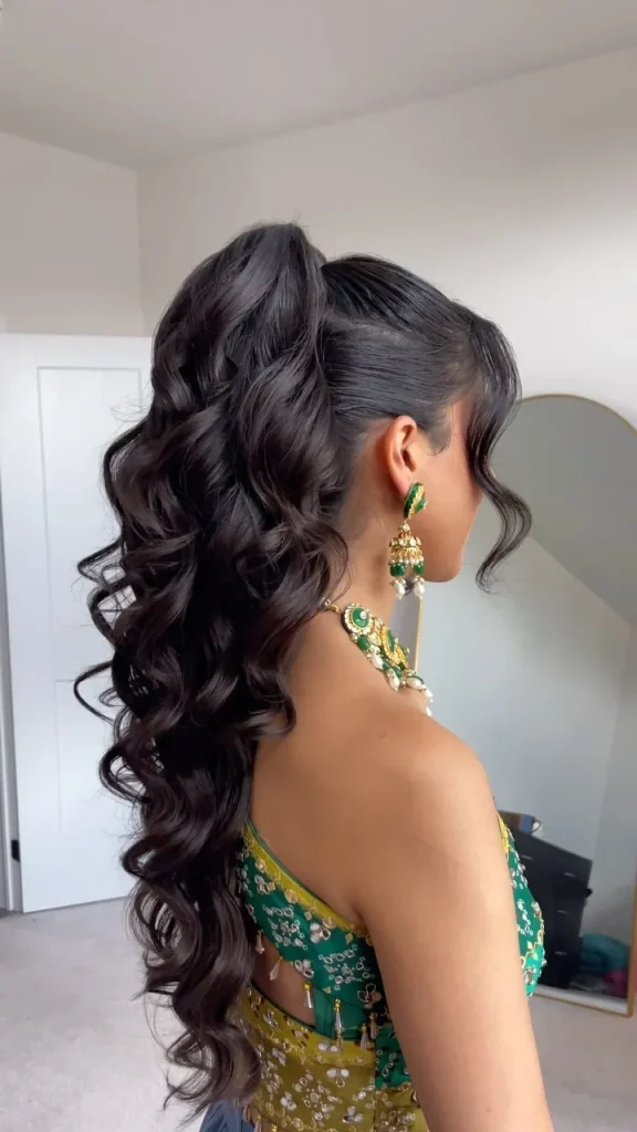 High Ponytail with Curls for women – hairbyzainahussain