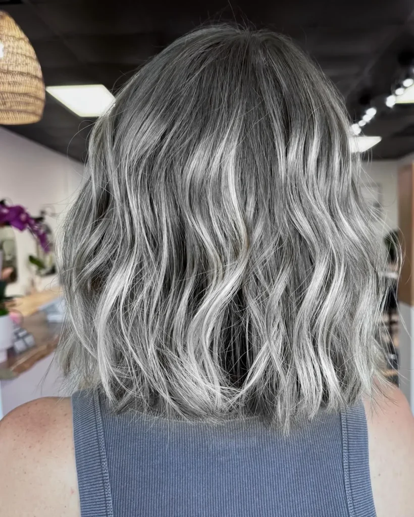 Tousled Grey Bob for women – saltysalon_  – 1