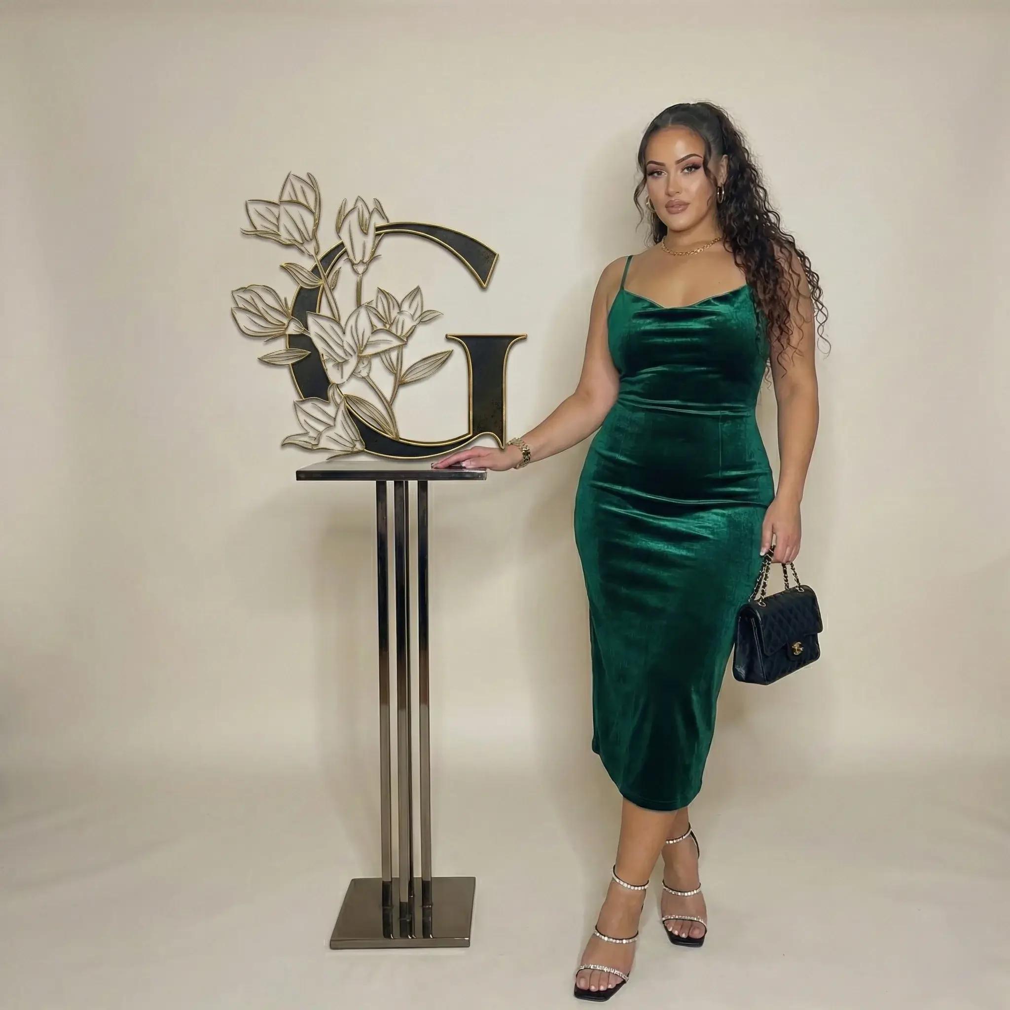 Model Standing with Glamyx Logo